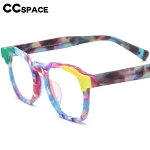 CCspace Unisex Full Rim Square Acetate Eyeglasses 56973