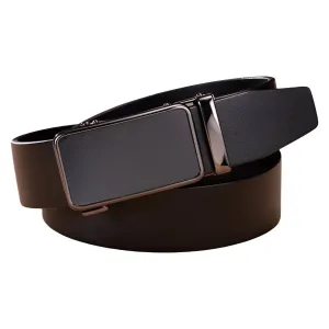 Ceinture de costume en cuir, boucle automatique, pour Homme, modèle Mauro