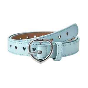 Ceinture pour fille avec boucle en coeur, en simili vegan, modèle Love