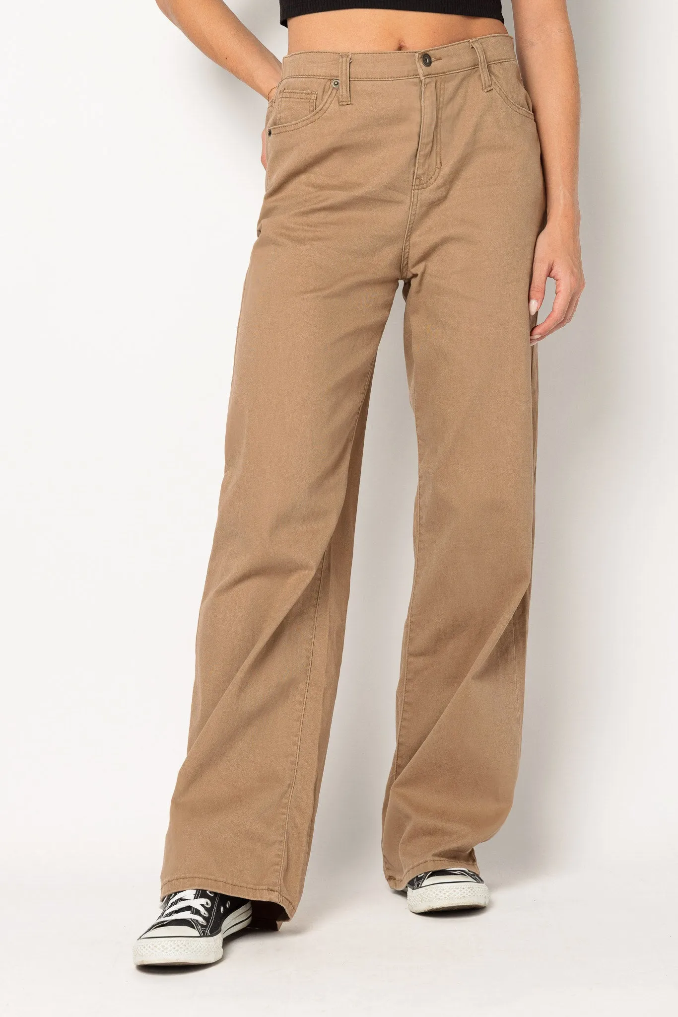 Celebrity Pink Twill Wide-Leg Pant