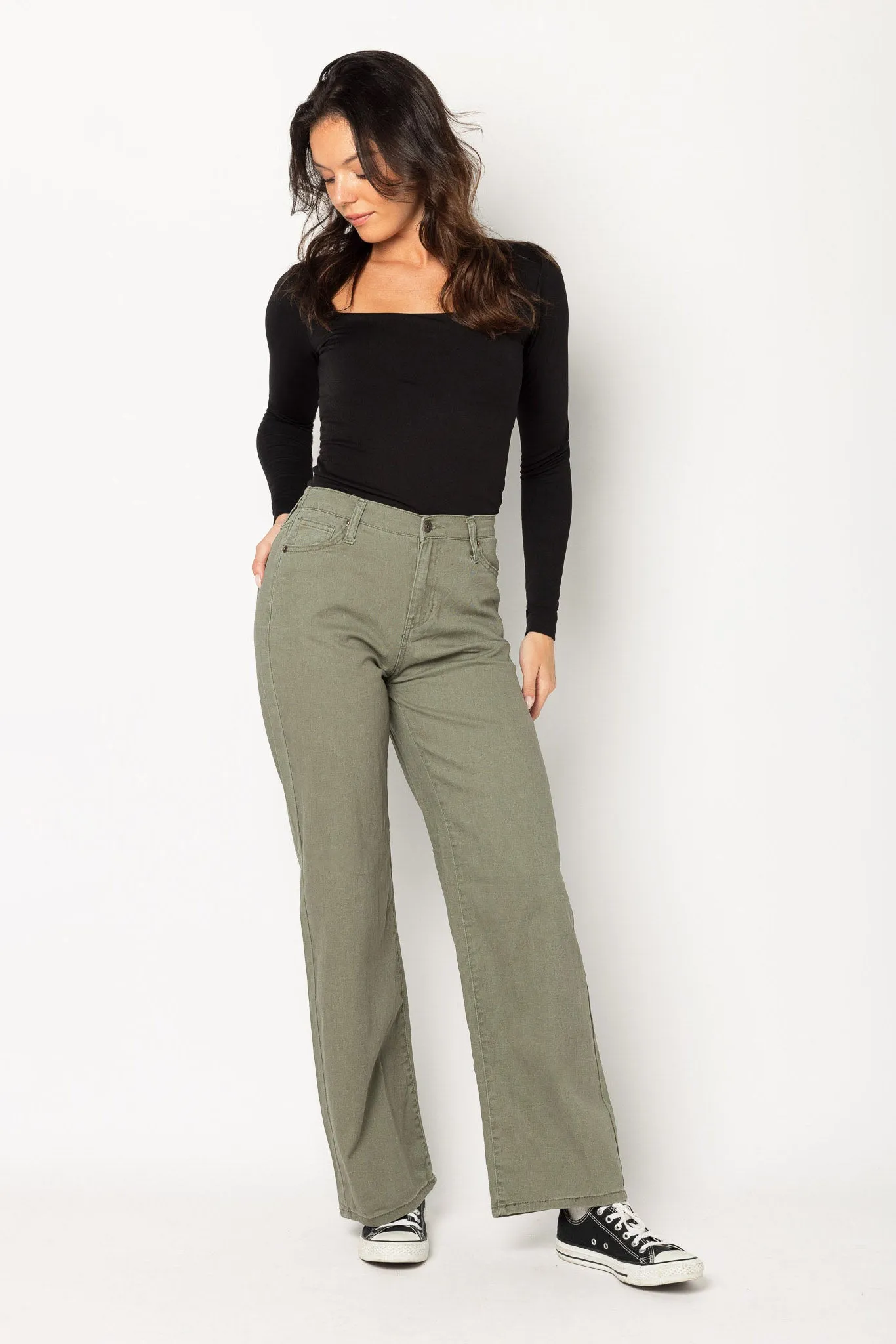 Celebrity Pink Twill Wide-Leg Pant