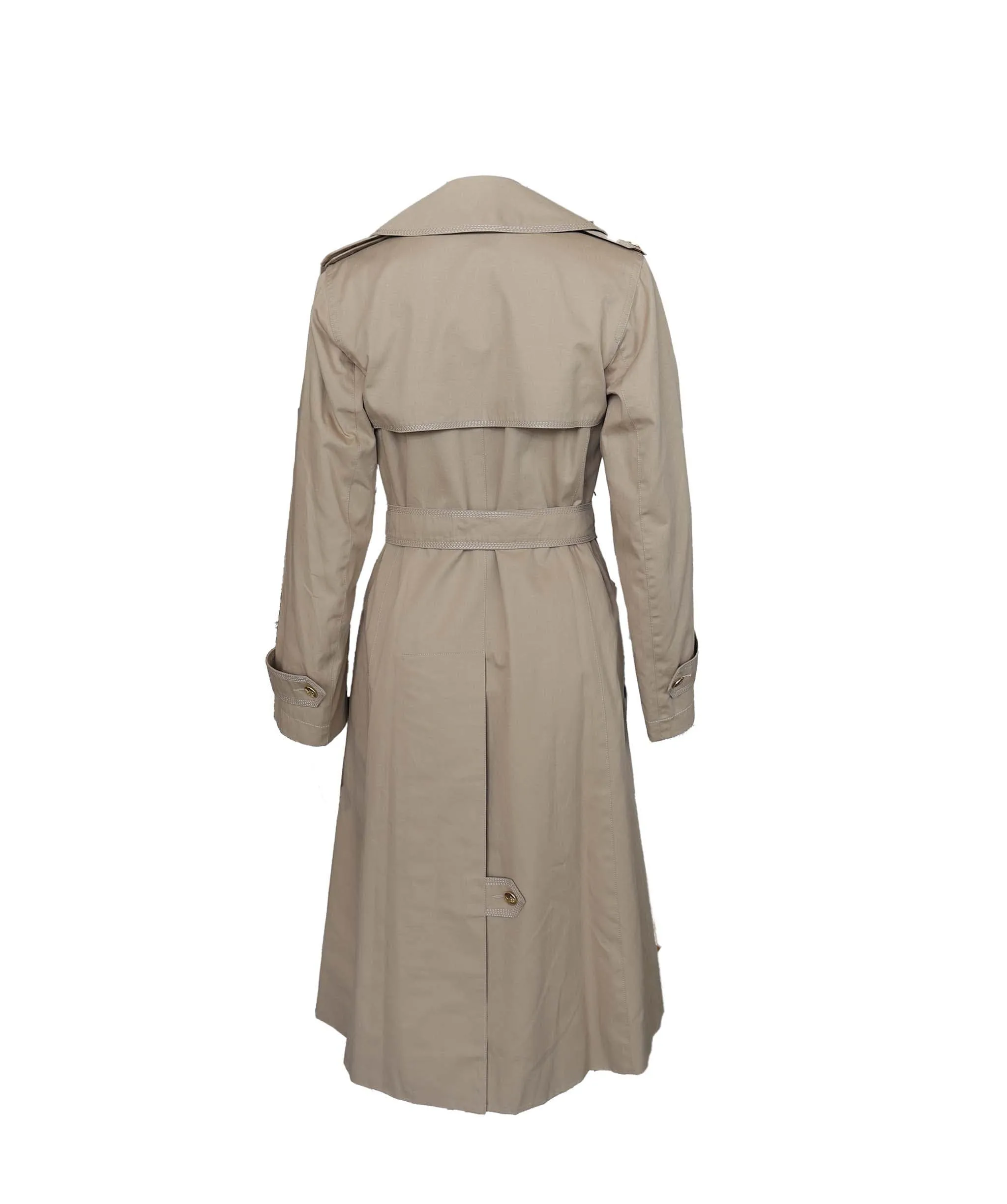Celine Macadam Logo BUtton Trench Coat Stitch Beige DXBS2017