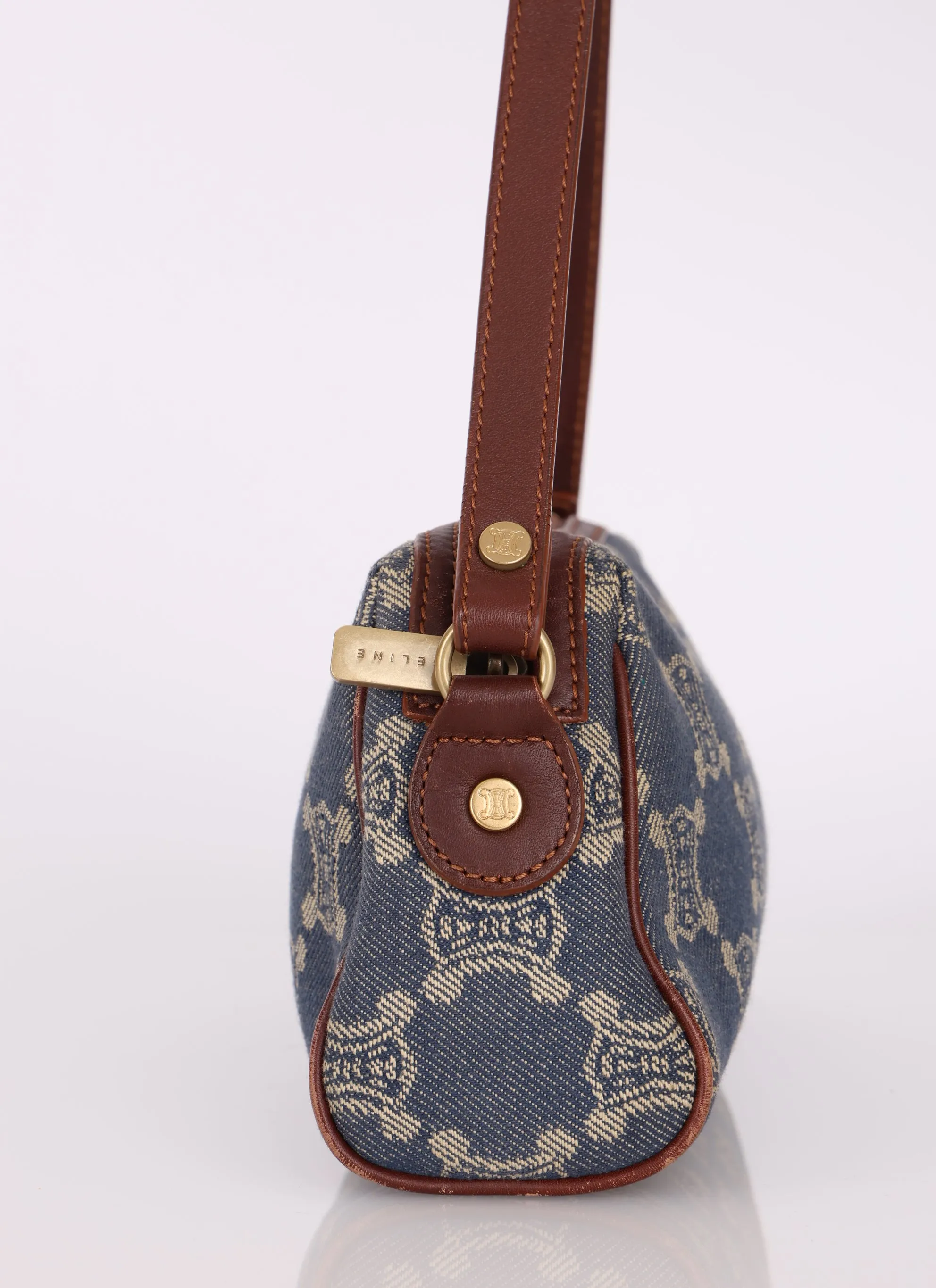 Celine Triomphe Denim Shoulder Bag