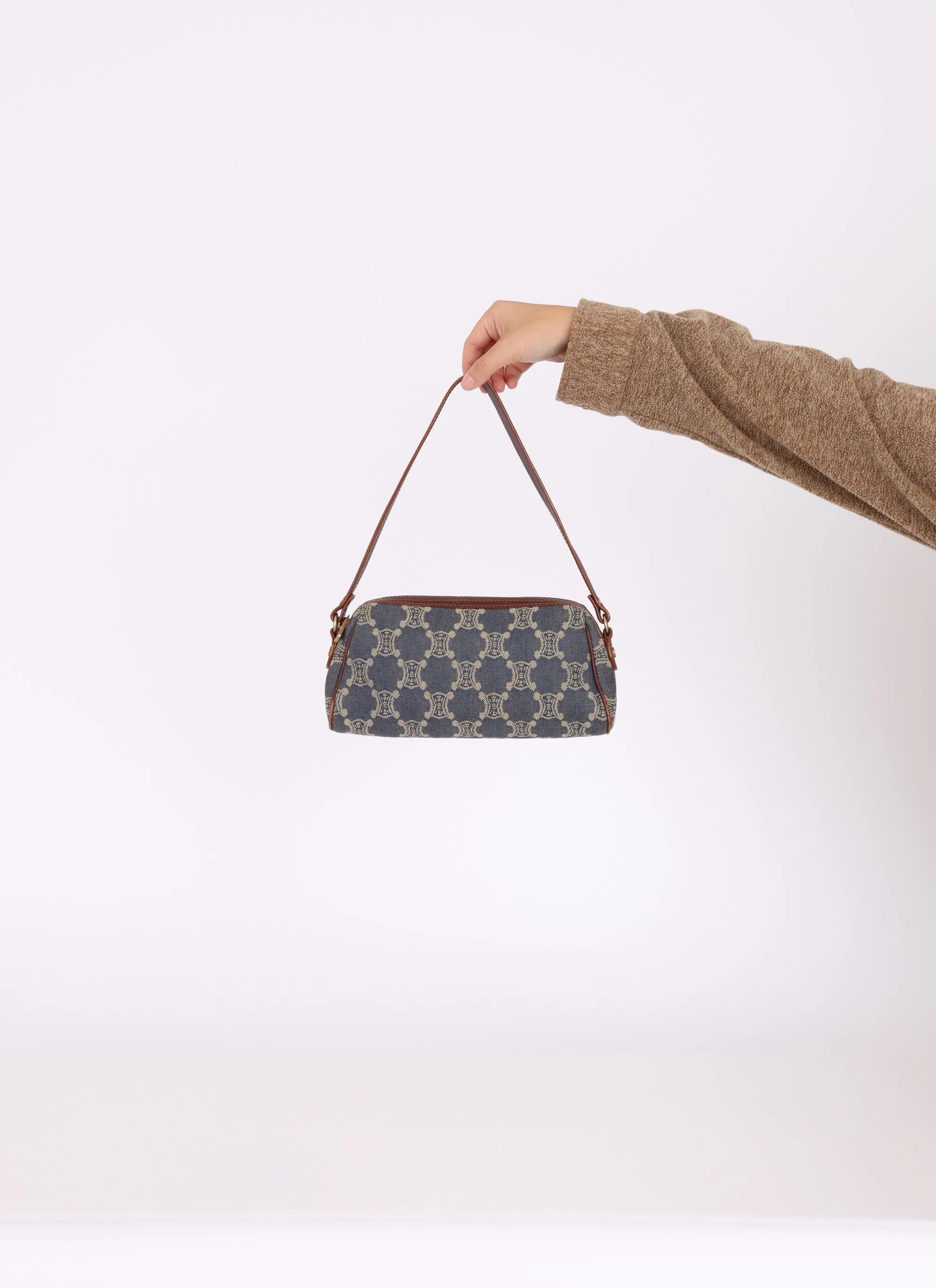Celine Triomphe Denim Shoulder Bag