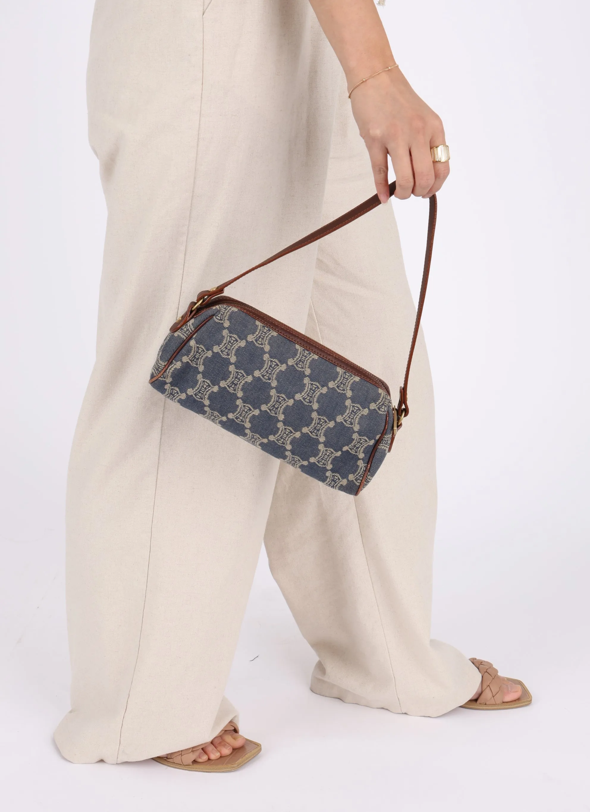 Celine Triomphe Denim Shoulder Bag