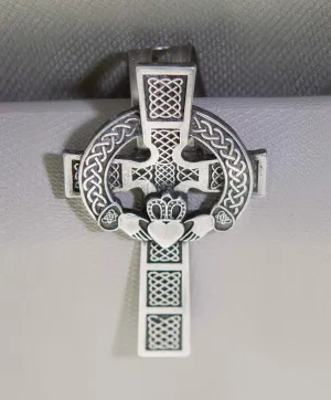 Celtic Cross Claddagh Visor Clip