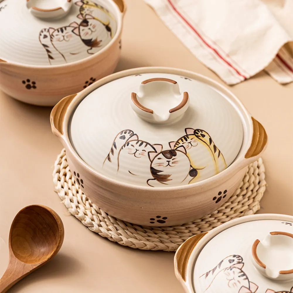 Ceramic Cat Pattern Pots