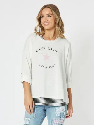 C'est La Vie 2 In 1 Top - White