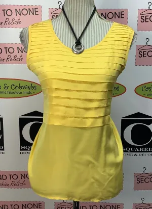 CHAGALL Yellow Silk Sleeveless Top (Size 16)