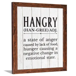 Chaka Chaundh - Kitchen Quotes Wall Frames - Food Quotes Frame -Hangry Quotes Frames for Room & Hall - (13.6 X 10.6 Inches) (Hangry - White Vintage)