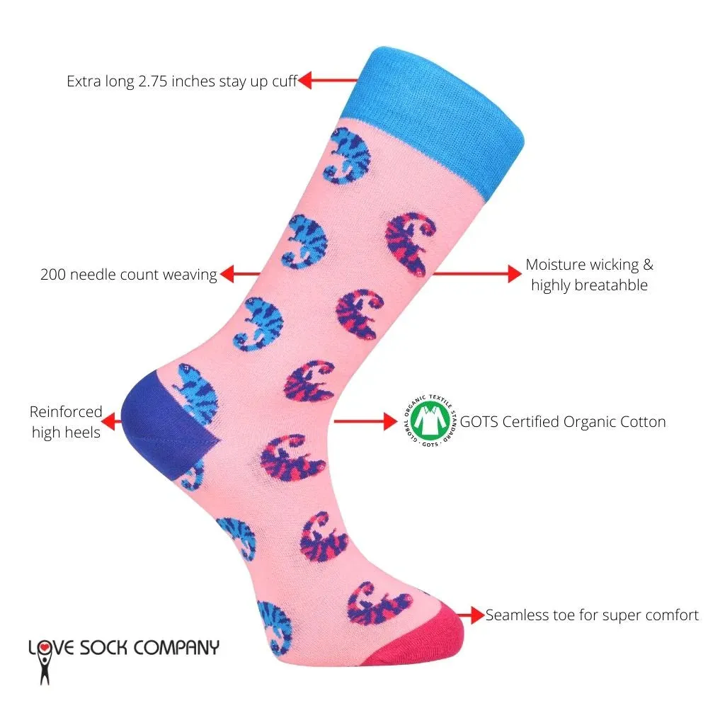Chameleon Colorful Novelty Crew Socks (Unisex)
