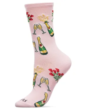 Champagne Celebration Bamboo Blend Crew Socks