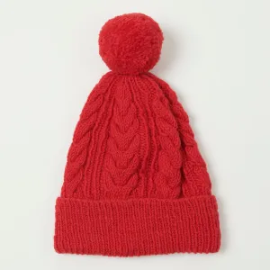 Chamula Fisherman Double Cuff Cap - Raspberry