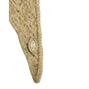 CHANEL Beige/ Gold Triangle Cashmere Shawl