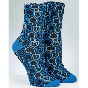 Chanukah Adult Crew Socks, "Dreidels" Design