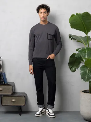 Charcoal self-structured sweatshirt