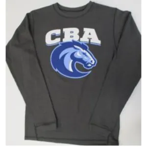 Charcoal Waffle Knit Long Sleeve Crew
