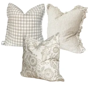 Charlotte Beige and Cream Country Cushion Set
