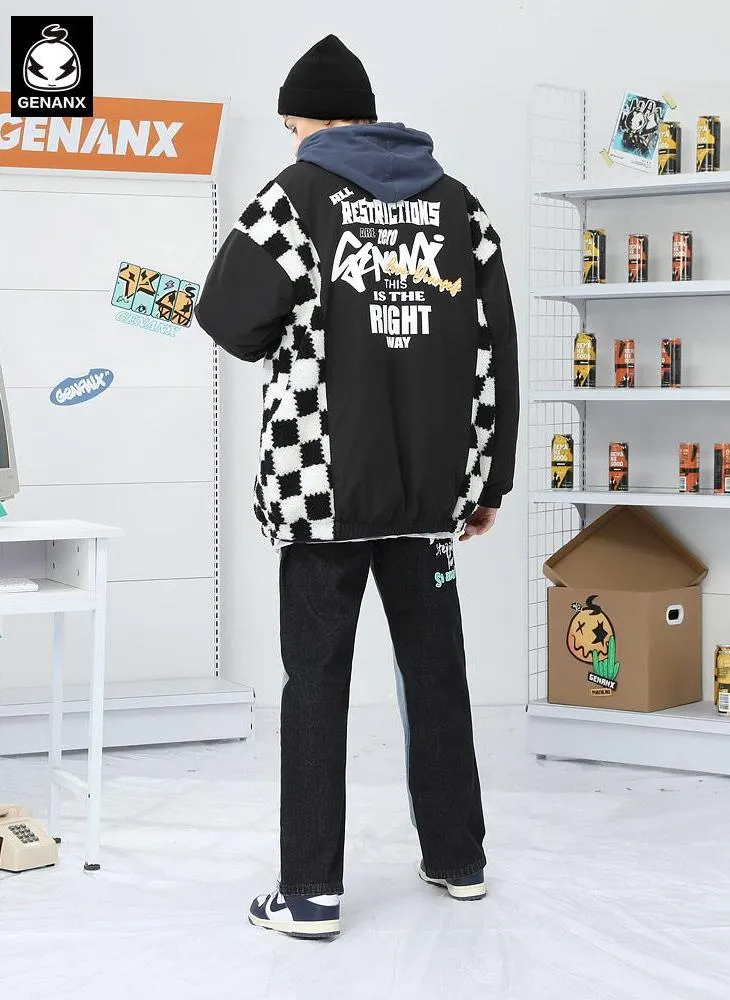 Checkerboard Cashmere Couple Padded Coat