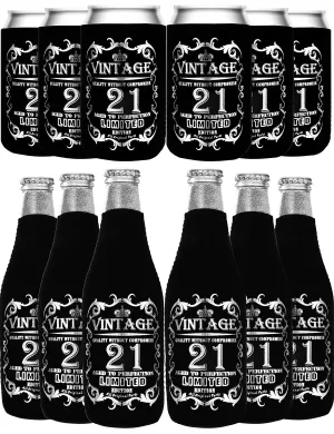 Cheers to 21 Years Silver, 21st Birthday Can Cooler, 21st Birthday Gifts for Men, 21st
