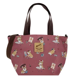 Cherry Red Color Me Corgi Mini Travel Tote