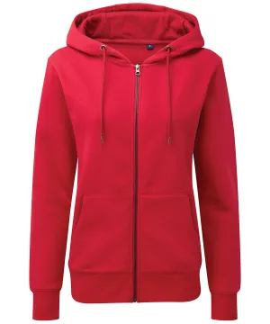 Cherry Red - Women's zip-through organic hoodie