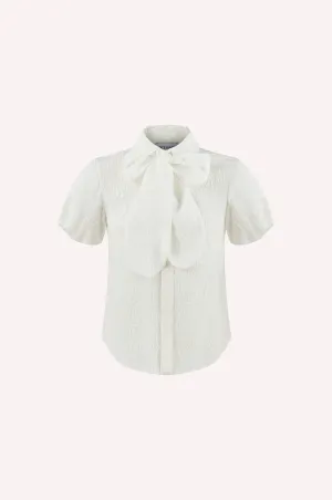 Chic Silk Blouse with Bow Detail