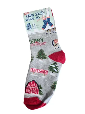 Children's Christmas Socks So3chco003 Country Christmas  Kids Crew Sock