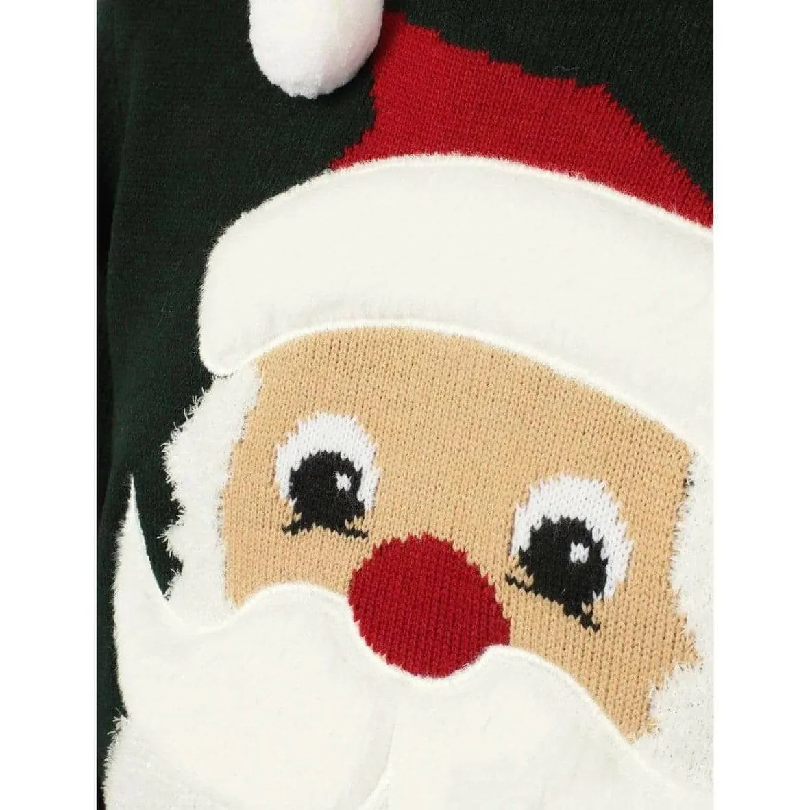 Christmas Santa Beard Mens Christmas Jumper - Green