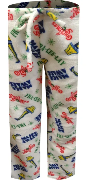Christmas Story Leg Lamp Major Award Junior Cut Plush Lounge Pants