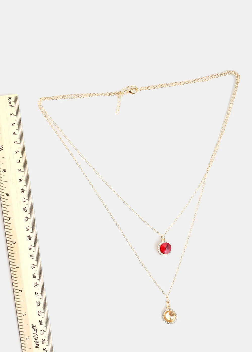 Circle Gem Layered Necklace