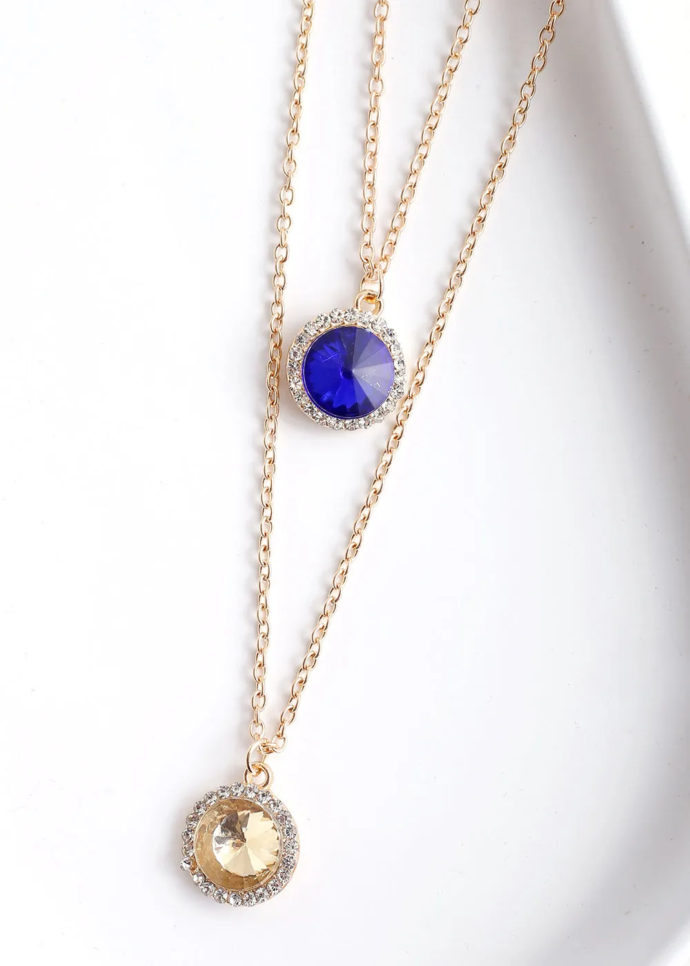 Circle Gem Layered Necklace
