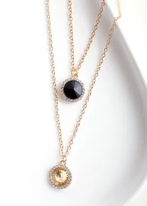 Circle Gem Layered Necklace