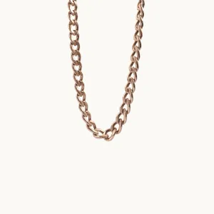 Circular Curb Chain, 925 Sterling Silver Rose Gold Necklace by Naked Nation