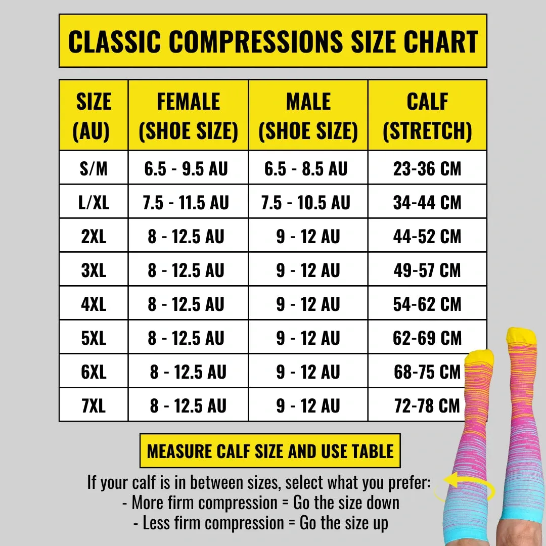 Classic Blue Yellow Grey Compression Socks