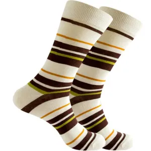 Classic Brown Striped Socks from the Sock Panda (Adult Large - Men's Shoe Sizes 8-12)