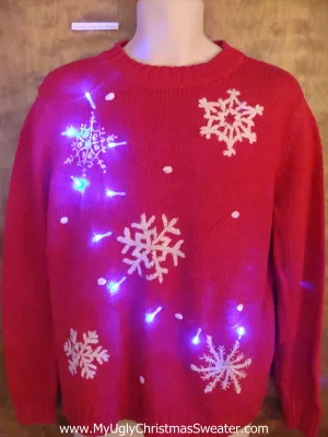 Classic Snowflakes Light Up Ugly Xmas Sweater