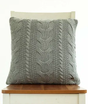 Classical- Grey Cotton Knitted Decorative Cushion Cover (18" x 18")