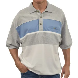 Classics by Palmland Horizontal French Terry knit Banded Bottom Shirt 6090-BL2
