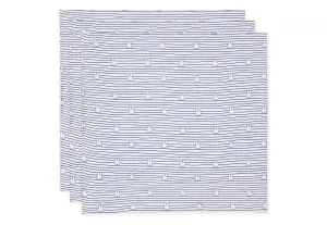 Cloth Muslin 70x70cm Miffy Stripe - Navy - 3 Pack