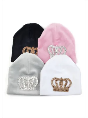 Cloud Nine Beaded Velvet Baby Bonnet