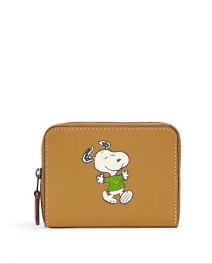 Coach Coach X Peanuts Small Zip Around Wallet With Snoopy Walk Motif