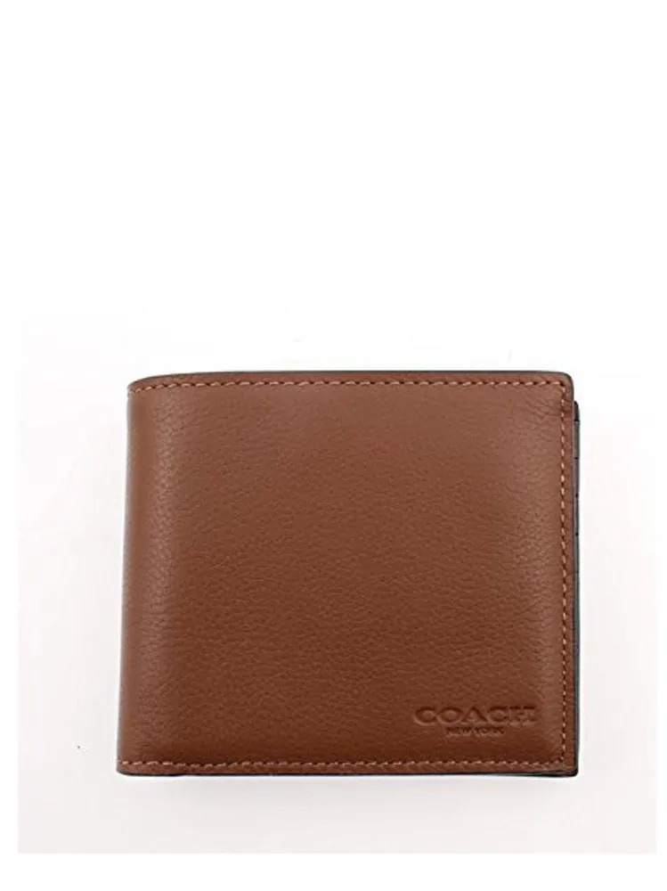 Coach Compact ID Wallet Dark Saddle F74991