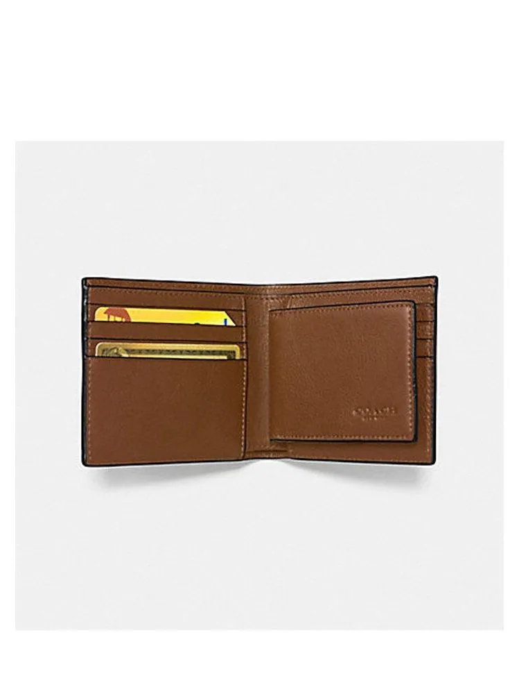 Coach Compact ID Wallet Dark Saddle F74991