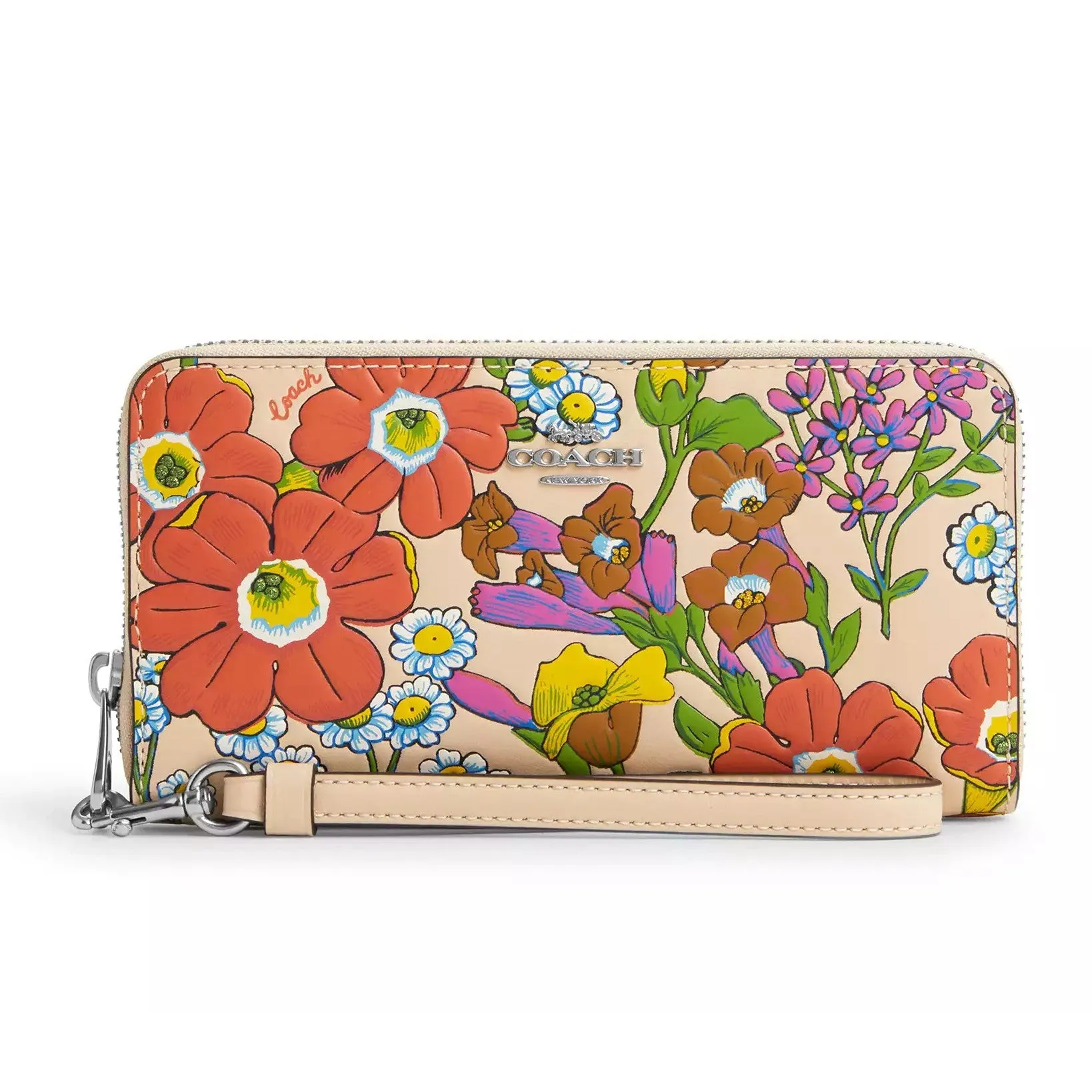 Coach Long Zip Around Wallet With Floral Print
