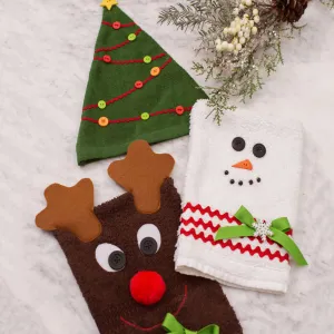 Coats & Clark Sewing Christmas Character Bath Mitts