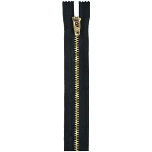 Coats Brass Jean Metal Zipper 9in Black