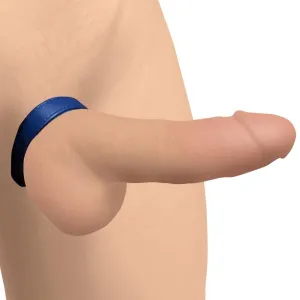 Cock Gear Velcro Leather Cock Ring - Blue