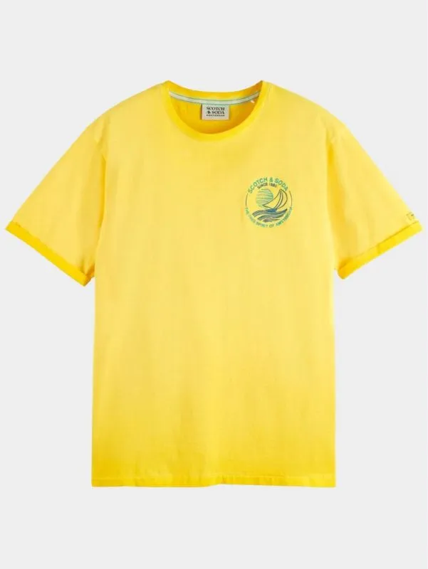 Cold Dye Tee With Chest Artwork (Yellow) - S1717034867