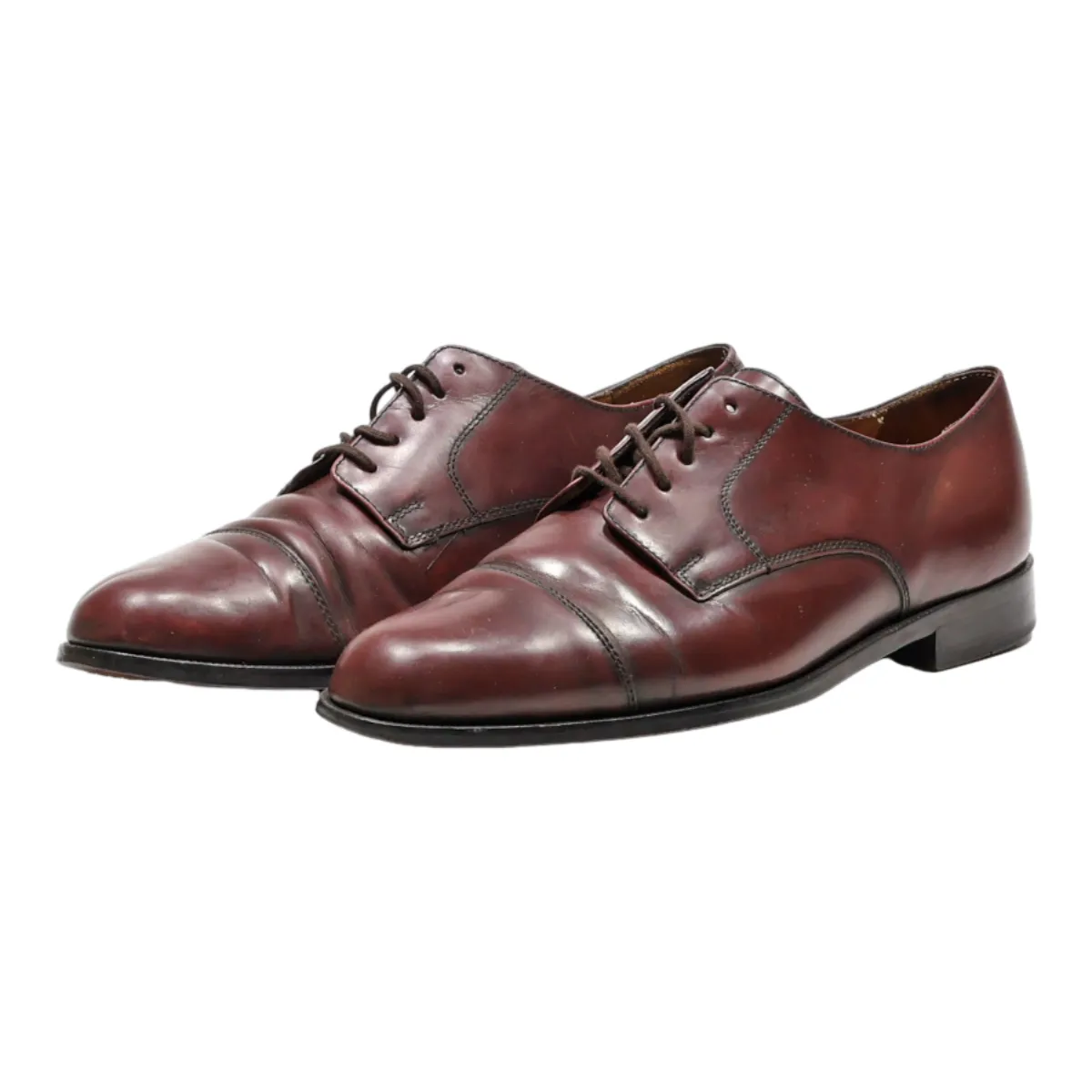 COLE HAAN Derby Shoes Maroon Leather Mens UK 9